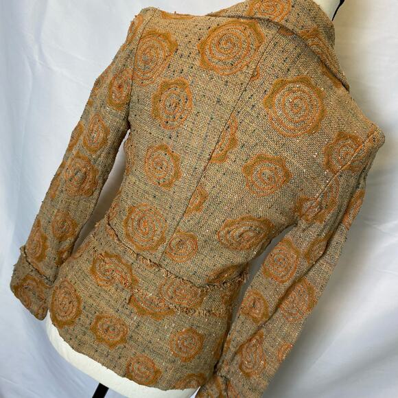 Pamela Brown Textured Floral Jacket Blazer Womens - Picture 9 of 16